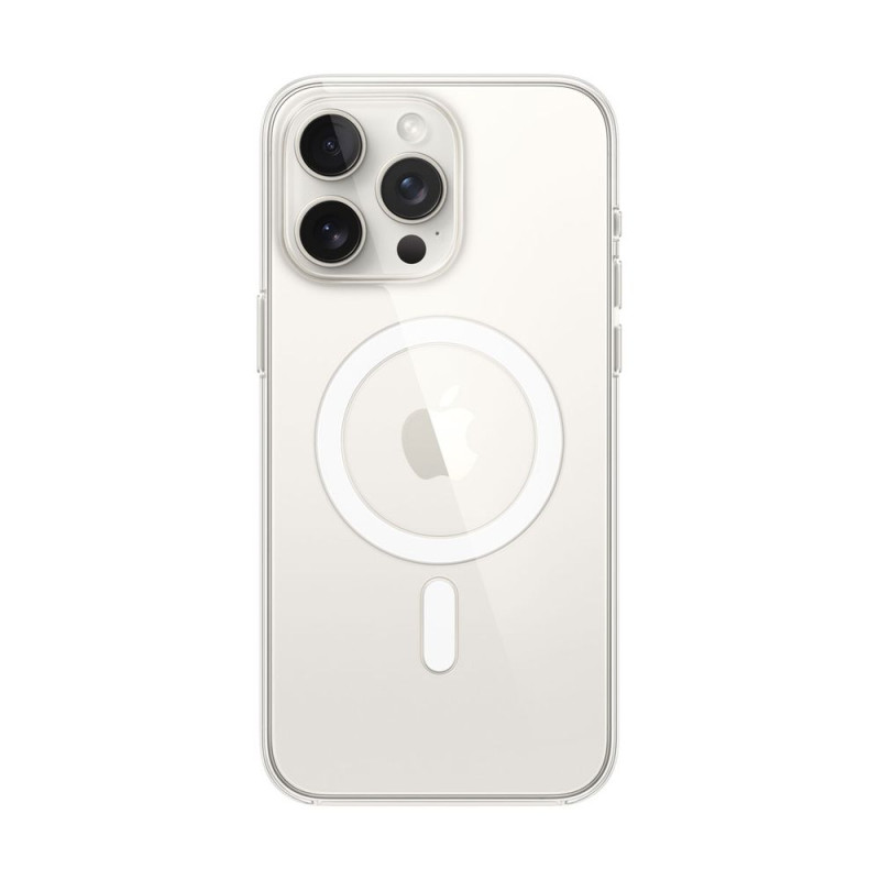 Θήκη Πλάτης Σιλικόνης με MagSafe για Apple iPhone 15 Pro - Χρώμα: Διάφανο