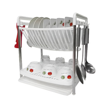 Πλαστικός Στεγνωτήρας Πιάτων με Δίσκο Αποστράγγισης - Χρώμα: Άσπρο