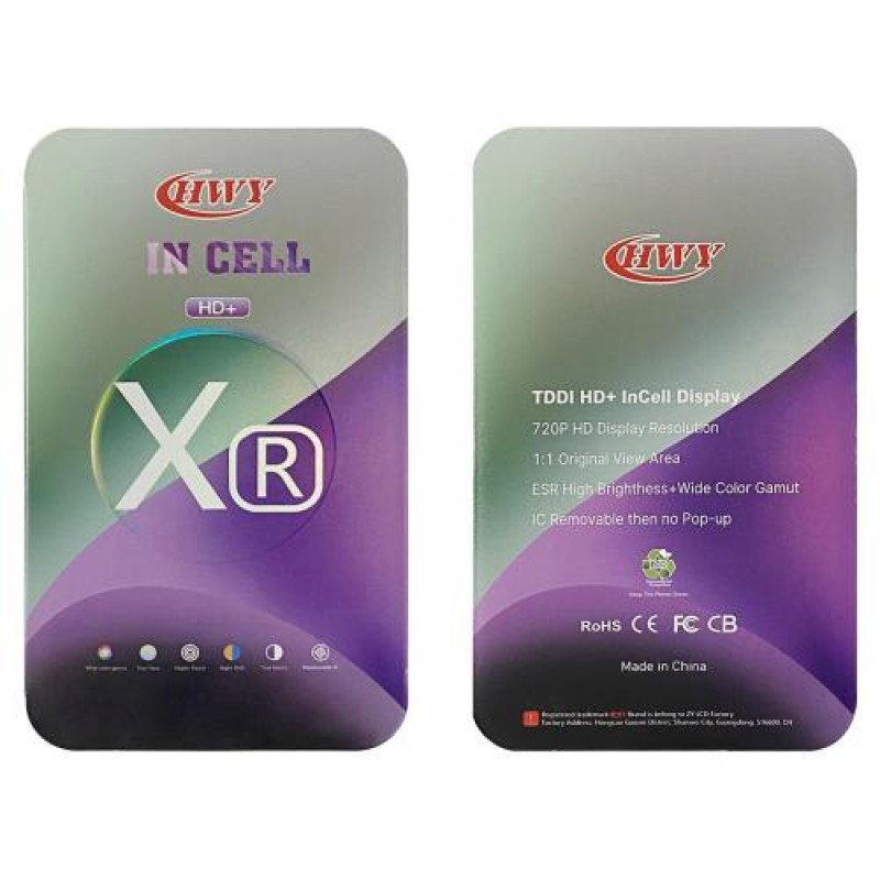 Incell Οθόνη LCD HD+ με Μηχανισμό Αφής HWY για iPhone XR- Χρώμα: Μαύρο