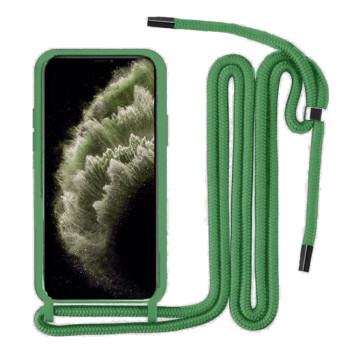 Θήκη Πλάτης Σιλικόνης με Λουράκι για Xiaomi Redmi Note 11 5G/Poco M4 Pro 5G/Redmi Note 11T 5G - Χρώμα: Σκούρο Πράσινο