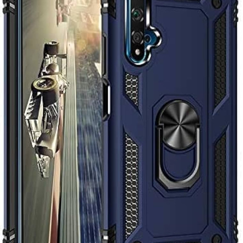 Σκληρή Θήκη Πλάτης Armor με Βάση Στήριξης για Huawei Nova 5T/Honor 20 - Χρώμα: Σκούρο Μπλέ