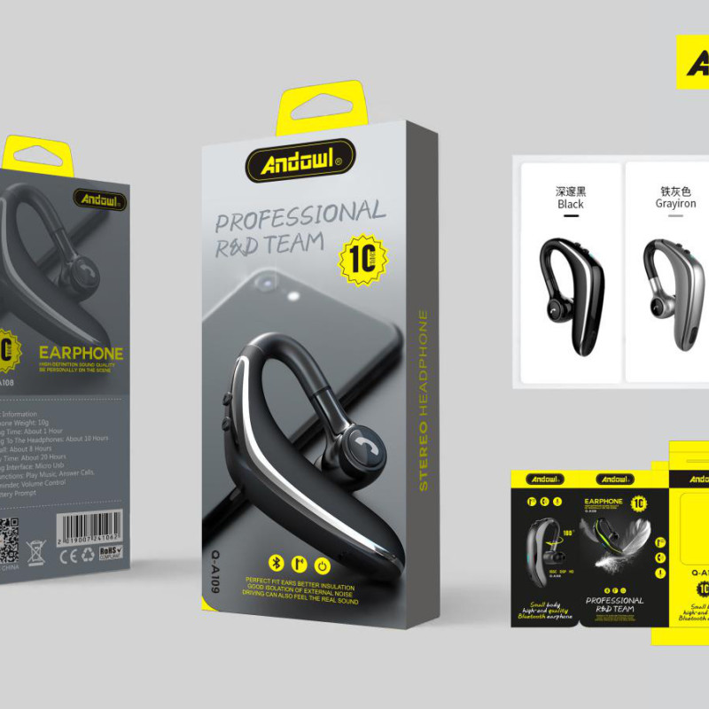 Andowl Q-A108 Ασύρματο Bluetooth Ακουστικό In-Ear HandsFree - Χρώμα: Ασημί