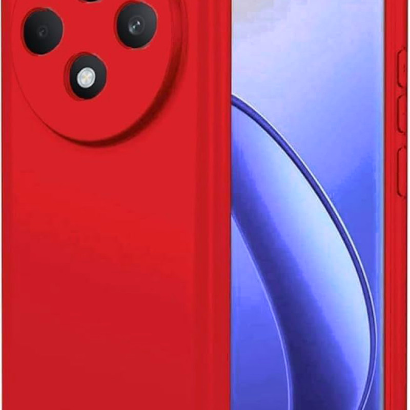 Θήκη Πλάτης Σιλικόνης Απλή για Oppo Reno 12F 5G - Χρώμα: Κόκκινο