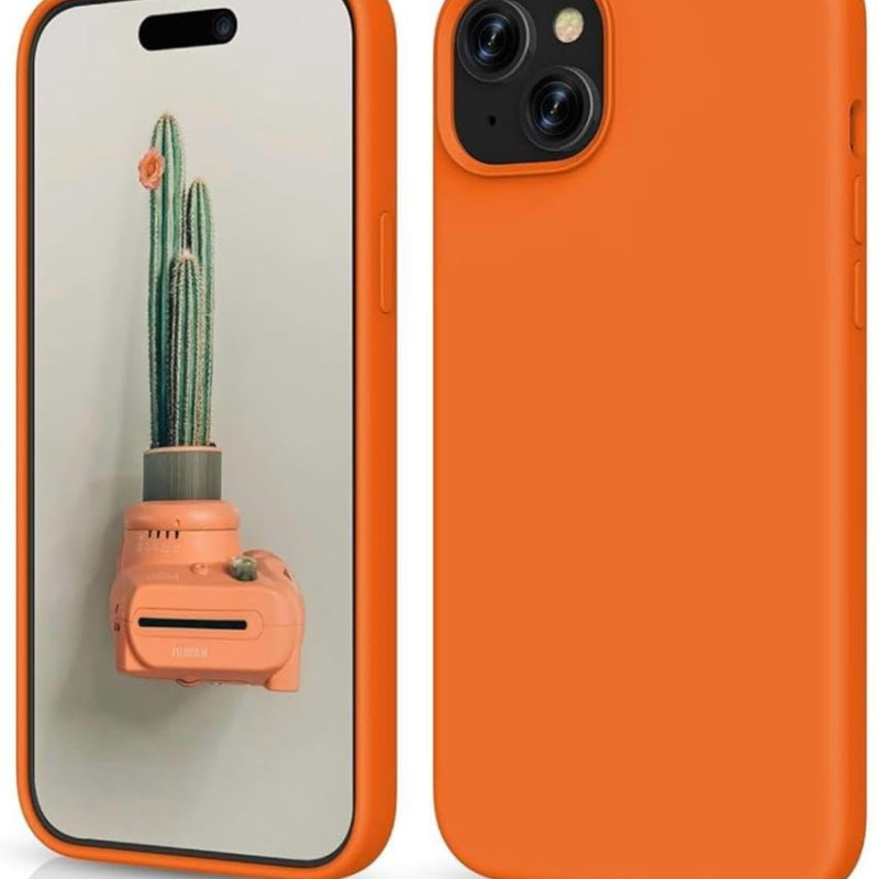 Θήκη Πλάτης Σιλικόνης Soft για Apple iPhone 15 Pro Max - Χρώμα: Πορτοκαλί