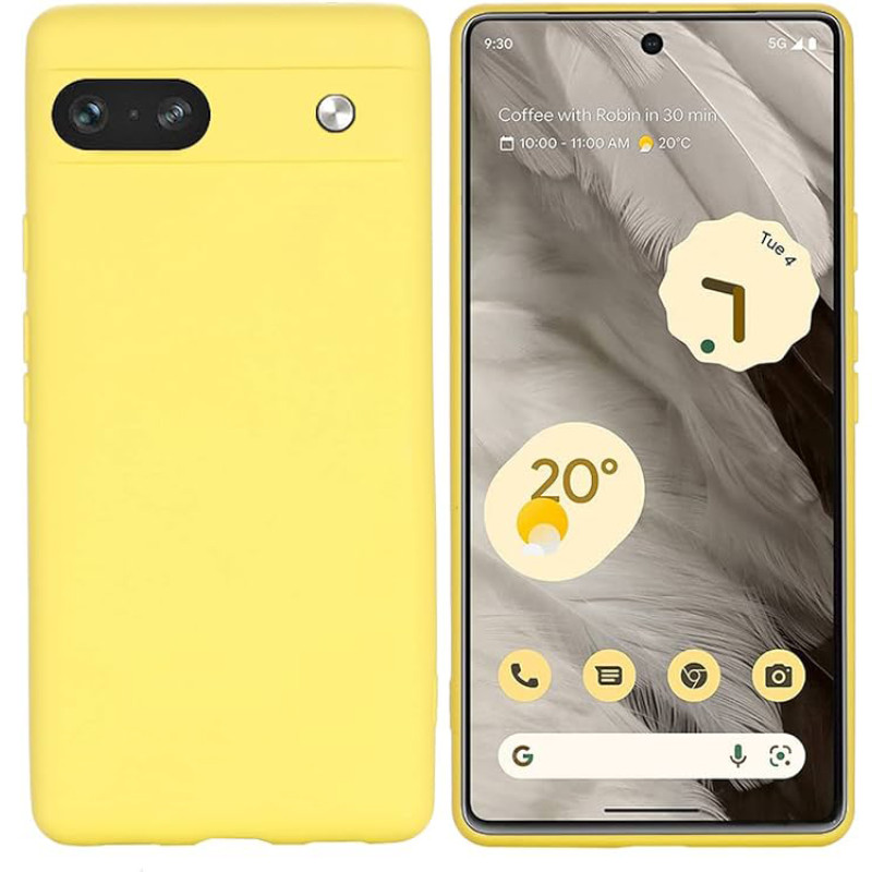 Θήκη Πλάτης Σιλικόνης Soft για Google Pixel 7A - Χρώμα: Κίτρινο