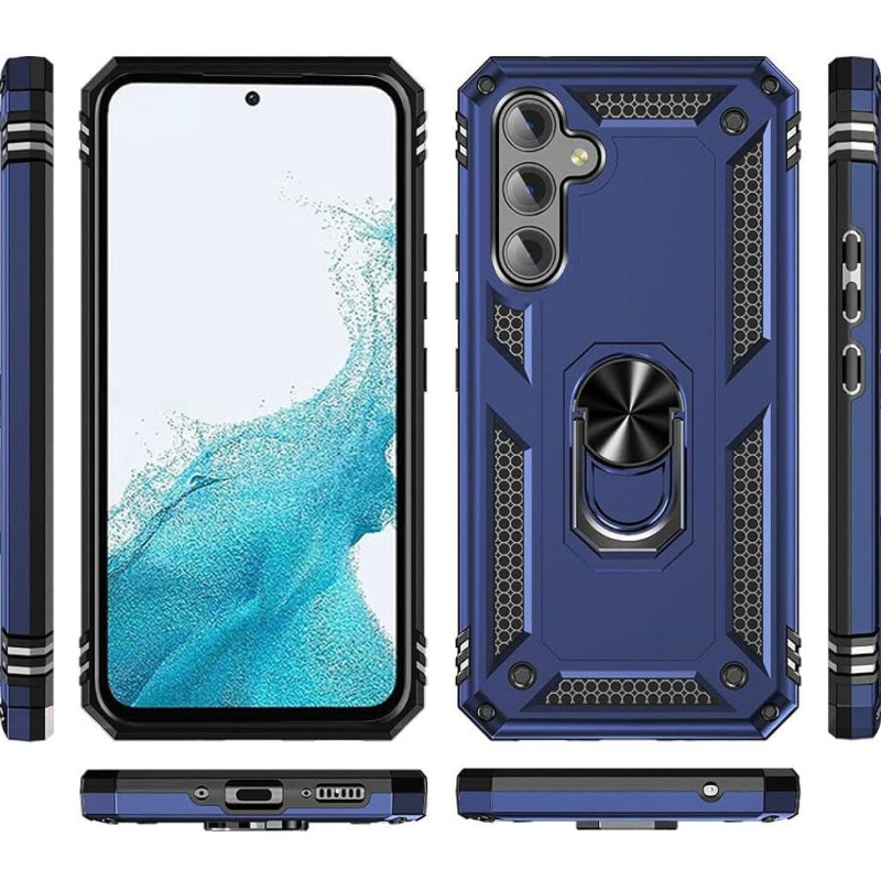Σκληρή Θήκη Πλάτης Armor με Βάση Στήριξης για Samsung Galaxy A54 5G - Χρώμα: Σκούρο Μπλε