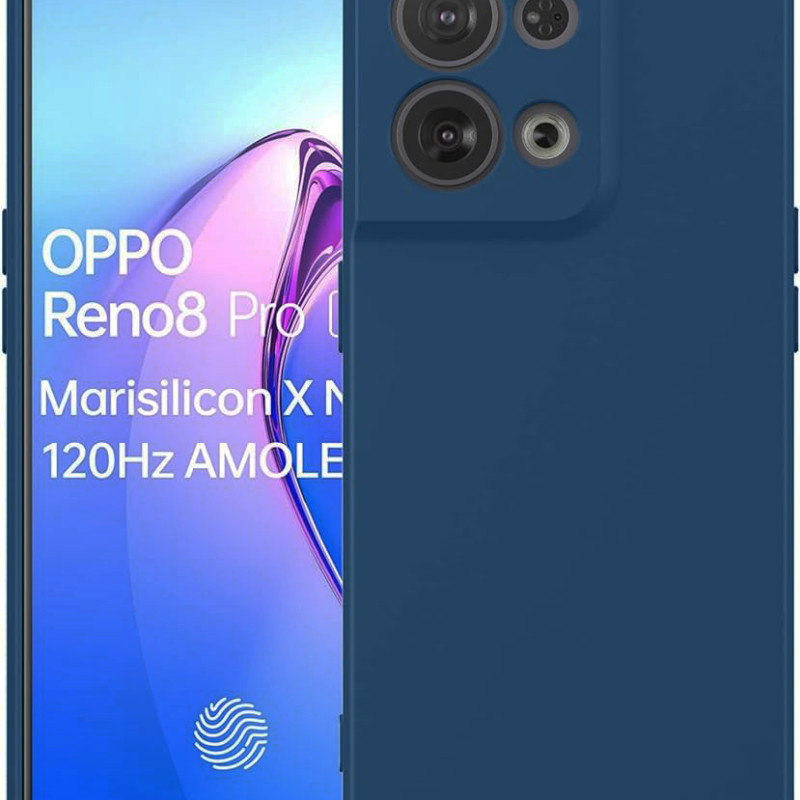 Θήκη Πλάτης Σιλικόνης Soft για Oppo Reno8 Pro 5G - Χρώμα: Σκούρο Μπλε