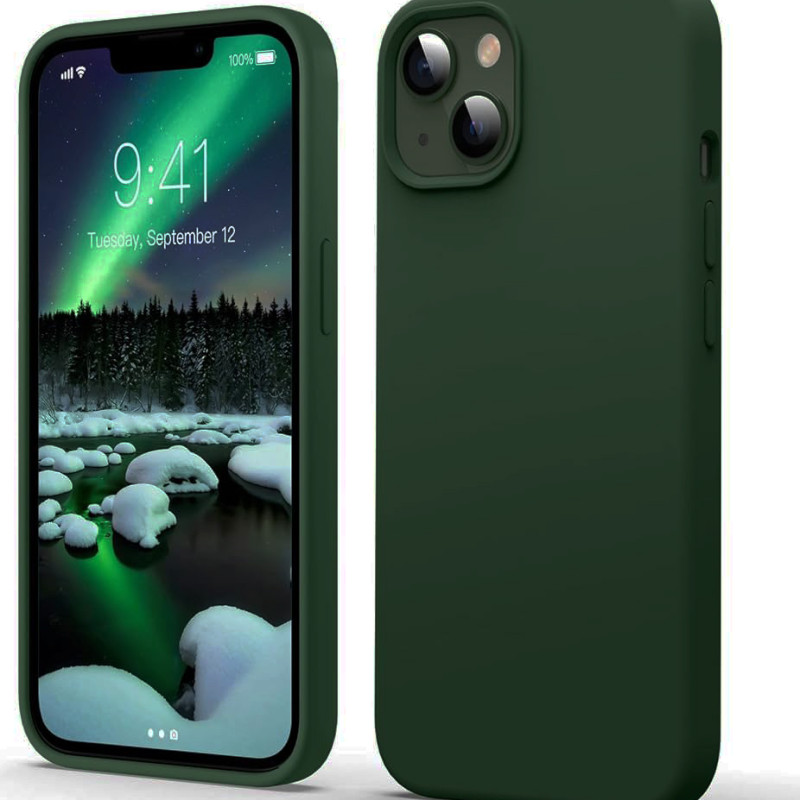 Θήκη Πλάτης Σιλικόνης Soft HQ για Apple iPhone 14 Pro Χρώμα: Σκούρο Πράσινο