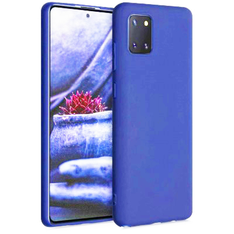 Θήκη Πλάτης Σιλικόνης Απλή για Samsung Galaxy Note 10 Plus - Χρώμα: Μπλέ