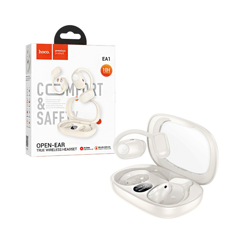 Hoco Spectrum EA1 Earbud Bluetooth Handsfree Ακουστικά με Θήκη Φόρτισης - Χρώμα: Λευκό