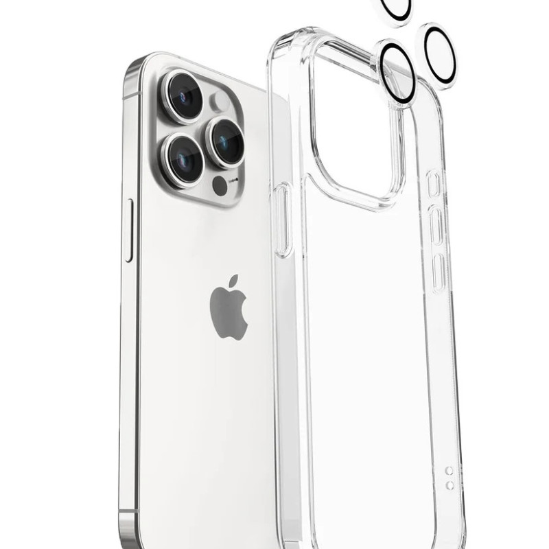 Full Cover Full Glue Tζαμάκι Προστασίας Πίσω Κάμερας για Apple 12 Pro Max - Χρώμα: Διάφανο/Μαύρο
