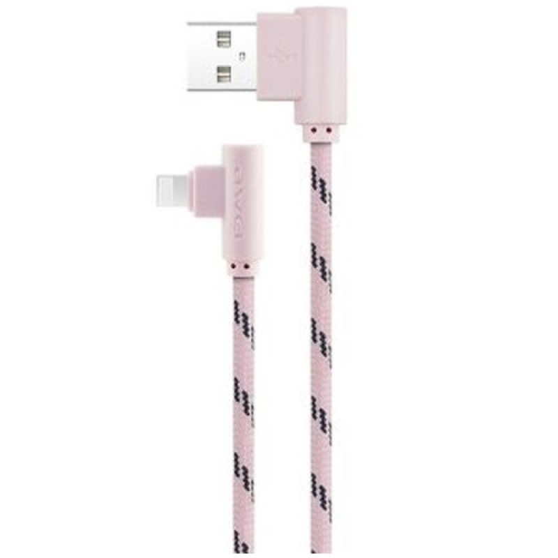 Καλώδιο Φόρτισης Awei CL-92 2m Lightning L Type Fast Charging Data Cable - Χρώμα: Χρυσό Ροζ