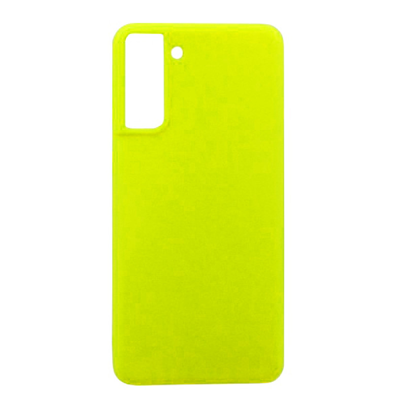 Θήκη Πλάτης Σιλικόνης Απλή για Samsung Galaxy S21 - Χρώμα: Κίτρινο Φωσφοριζέ
