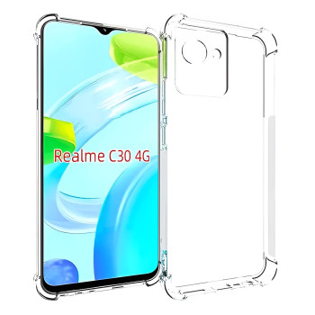 Θήκη Πλάτης Σιλικόνης Anti Shock για Realme C30 4G - Χρώμα: Διάφανο