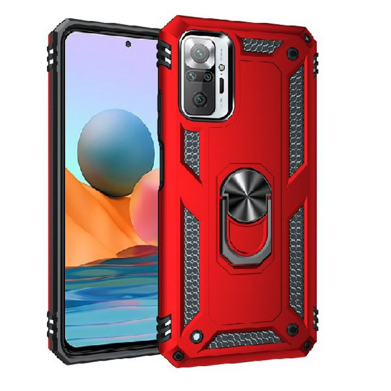 Σκληρή Θήκη Πλάτης Motomo με Δαχτυλίδι για Xiaomi Redmi 9T / Poco M3 - Χρώμα: Κόκκινο