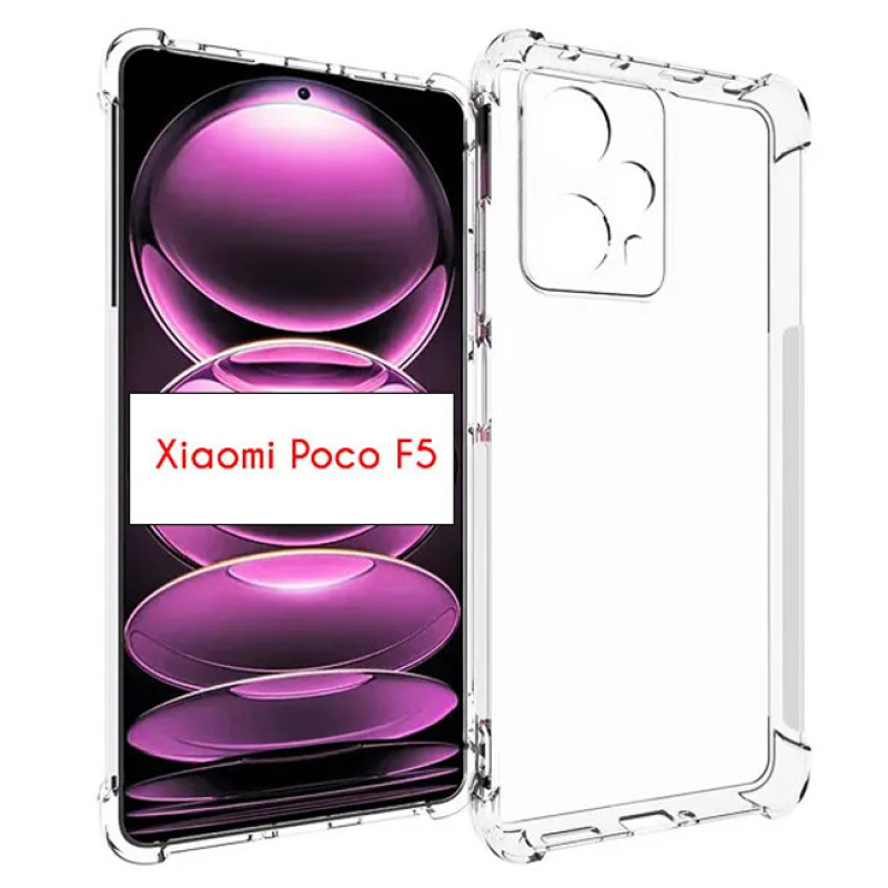 Θήκη Πλάτης Σιλικόνης AntiShock για Xiaomi Poco F5 / Redmi Note 12 Turbo - Χρώμα: Διάφανο