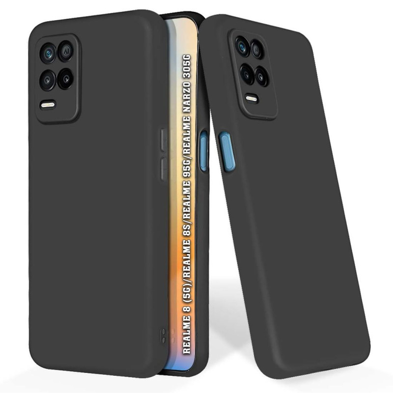 Θήκη Πλάτης Σιλικόνης Soft για Realme 8 5G - Χρώμα: Μαύρο