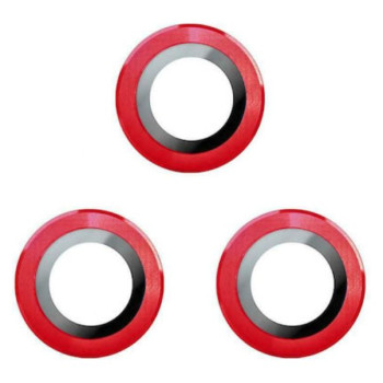 Full Glue Tζαμάκι Προστασίας Πίσω Κάμερας με Μεταλλικό Πλαίσιο για Apple iPhone 13 Pro/13 Pro Max - Χρώμα: Κόκκινο