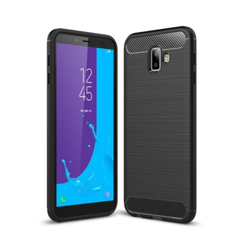 Θήκη Πλάτης Σιλικόνης Carbon για Samsung A530F Galaxy A8 2018 - Χρώμα: Μαύρο
