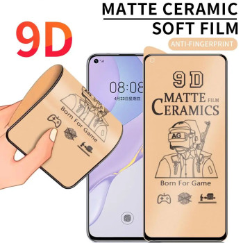 Ceramic Matte Full Cover Full Glue Tζαμάκι Προστασίας Οθόνης για Huawei P40 - Χρώμα: Μαύρο