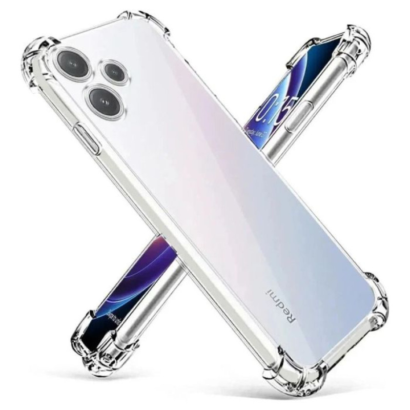 Θήκη Πλάτης Σιλικόνης AntiShock για Xiaomi Redmi 13 - Χρώμα: Διάφανο