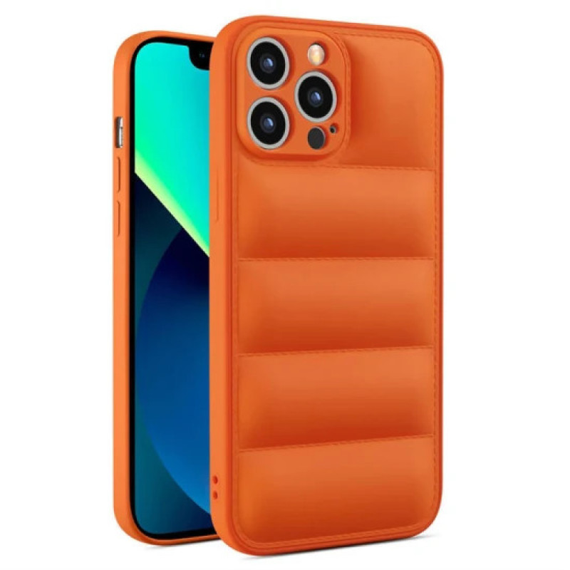 Θήκη Πλάτης Σιλικόνης Puffer Jacket για Apple iPhone 12 Pro - Χρώμα: Πορτοκαλί