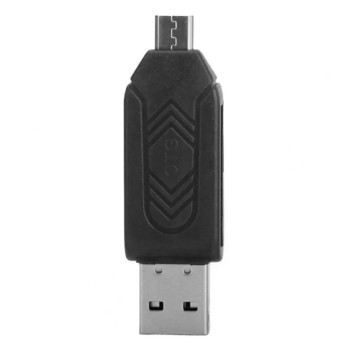 Memory Card Reader USB 2.0 / Micro USB για SD / Micro SD - Χρώμα: Μαύρο