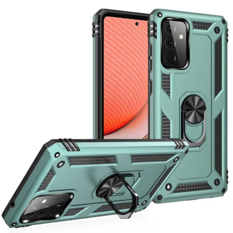 Σκληρή Θήκη Πλάτης Armor με Βάση Στήριξης για Samsung Galaxy A31 - Χρώμα: Πράσινο