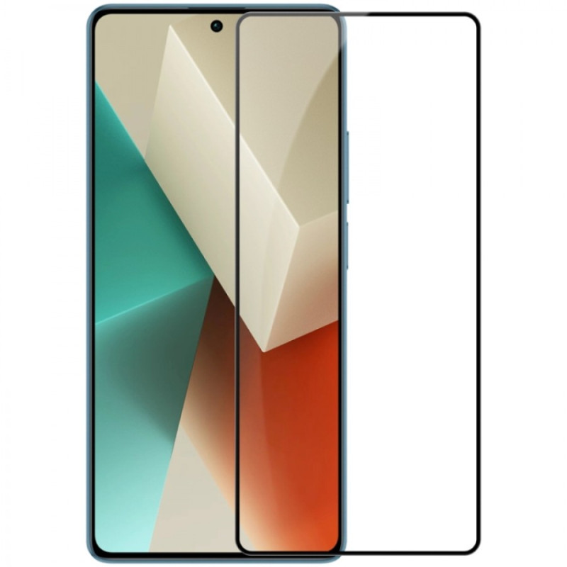 Full Cover Full Glue Τζαμάκι Προστασίας Οθόνης για Xiaomi Redmi Note 13 5G - Χρώμα: Μαύρο