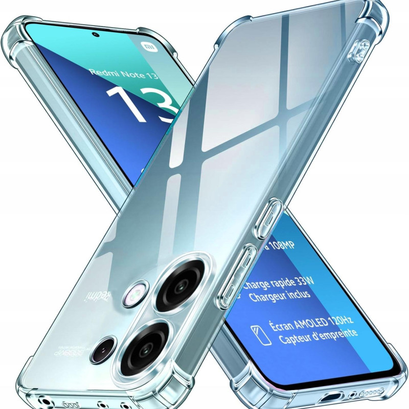 Θήκη Πλάτης Σιλικόνης AntiShock για Xiaomi Redmi Note 13 4G - Χρώμα: Διάφανο