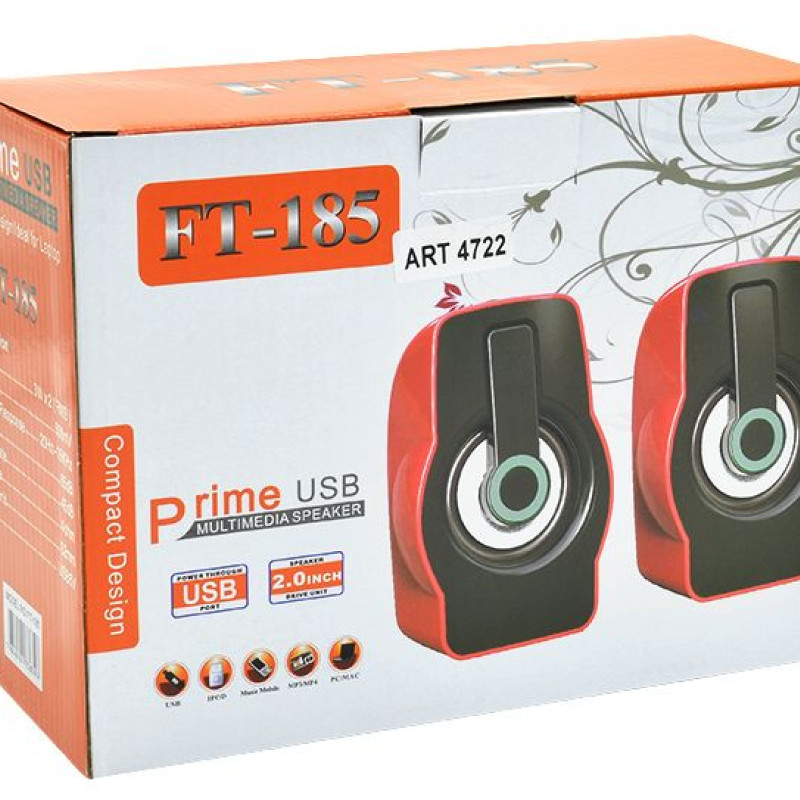 FT-185 Φορητά USB Ηχεία - Χρώμα: Μαύρο