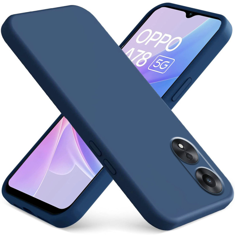 Θήκη Πλάτης Σιλικόνης Soft για Oppo A78 - Χρώμα: Σκούρο Μπλε