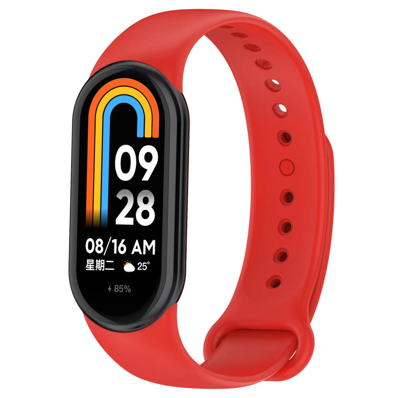 Λουράκι Σιλικόνης για Xiaomi Mi Band 8 - Χρώμα: Κόκκινο