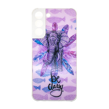 Plastic Back Case with Patterns for Samsung Galaxy S22 Plus - Color: Purple with Elephant Plastic Back Case with Patterns for Samsung Galaxy S22 Plus - Color: Purple with Elephant