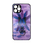 Θήκη Πλάτης Πλαστική με Σχέδια για Apple iPhone 12 Pro - Χρώμα: Μωβ με Πεταλούδα