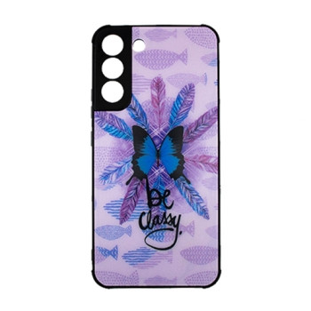 Θήκη Πλάτης Πλαστική με Σχέδια για Samsung Galaxy S22 Plus - Χρώμα: Μωβ με Πεταλούδα