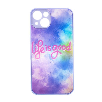 Θήκη Πλάτης Πλαστική με Σχέδια για iPhone 13 - Χρώμα: Πολύχρωμο Μωβ