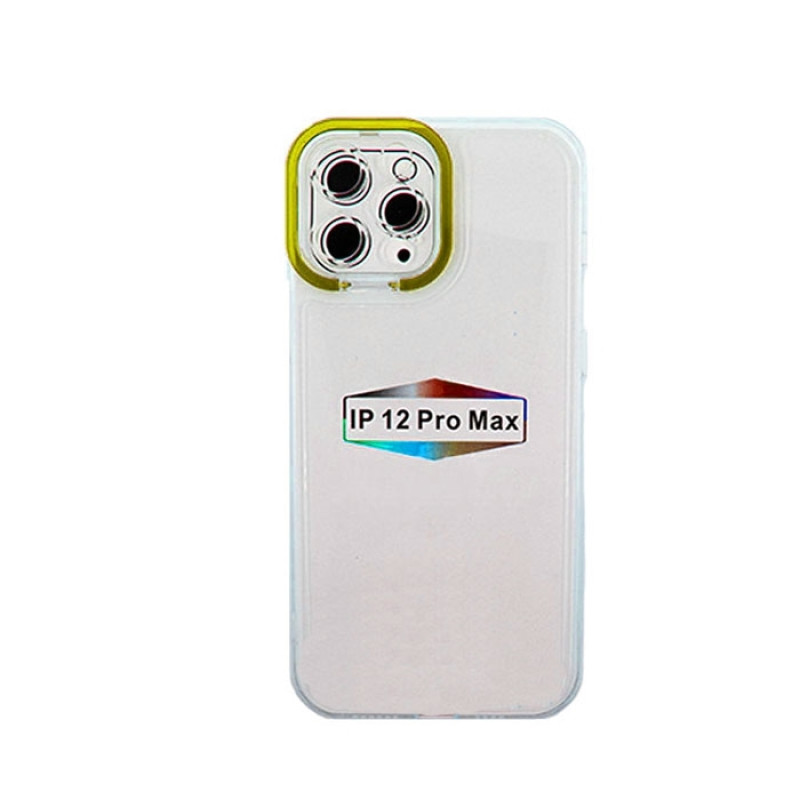 Θήκη Σιλικόνης Fashion Candy με Κίτρινο Πλαίσιο Κάμερας για Apple iPhone 12 Pro Max Χρώμα: Κίτρινο