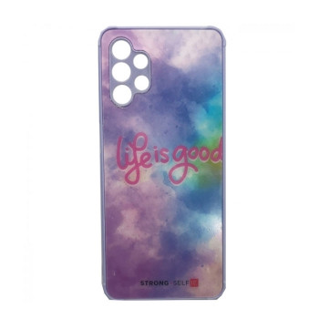 Θήκη Πλάτης Πλαστική με Σχέδια για Samsung Galaxy A32 4G - Χρώμα: Πολύχρωμο Μωβ Θήκη Πλάτης Πλαστική με Σχέδια για Samsung Galaxy A32 4G - Χρώμα: Πολύχρωμο Μωβ