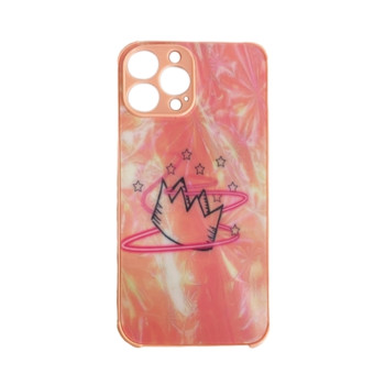 Θήκη Πλάτης Πλαστική με Σχέδια για Apple iPhone 13 Pro Max - Χρώμα: Απαλό Ρόζ με Στέμμα Θήκη Πλάτης Πλαστική με Σχέδια για Apple iPhone 13 Pro Max - Χρώμα: Απαλό Ρόζ με Στέμμα