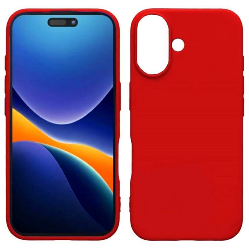Θήκη Πλάτης Σιλικόνης Soft για Apple iPhone 16 - Χρώμα: Κόκκινο