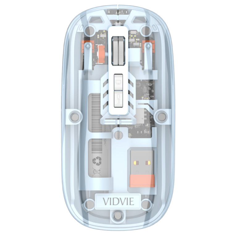 VIDVIE KB07 Επαναφορτιζόμενο Ασύρματο Οπτικό Ποντίκι - Χρώμα: Μπλε