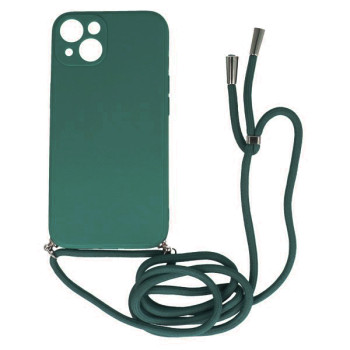 Θήκη Σιλικόνης με Λουράκι για iPhone 15 - Χρώμα: Σκούρο Πράσινο Θήκη Σιλικόνης με Λουράκι για iPhone 15 - Χρώμα: Σκούρο Πράσινο