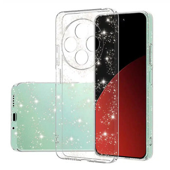 Θήκη Πλάτης Σιλικόνης Απλή με Glitter για Xiaomi Redmi 14C / Poco C75 - Χρώμα: Διάφανο