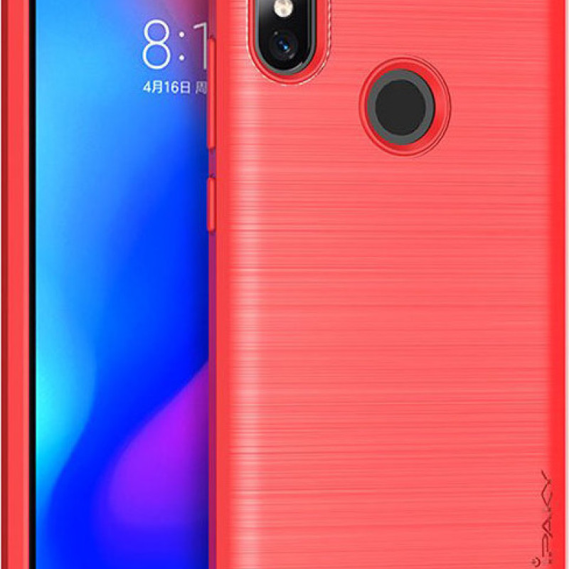 Θήκη Πλάτης Σιλικόνης Carbon για Xiaomi Redmi Note 6 - Χρώμα: Κόκκινο