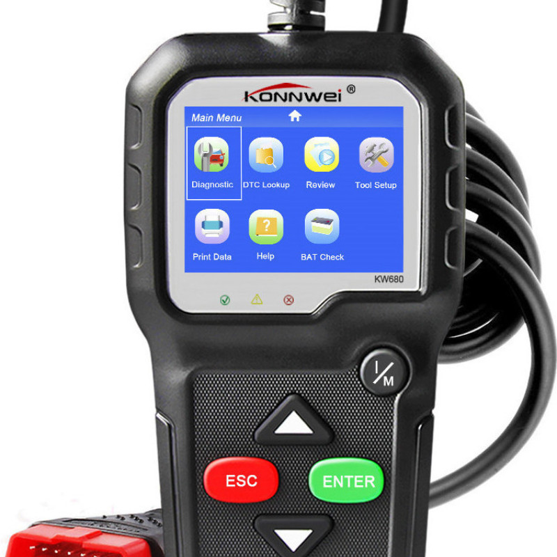 KONNWEI KW-680 Ψηφιακό Διαγνωστικό Αυτοκινήτων OBDII/EOBD - Χρώμα: Μαύρο