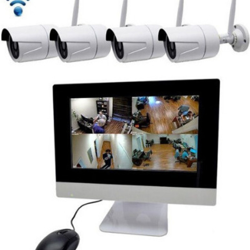 K9504-W Ολοκληρωμένο Σύστημα CCTV Wi-Fi με Οθόνη & 4 Ασύρματες Κάμερες 1080p