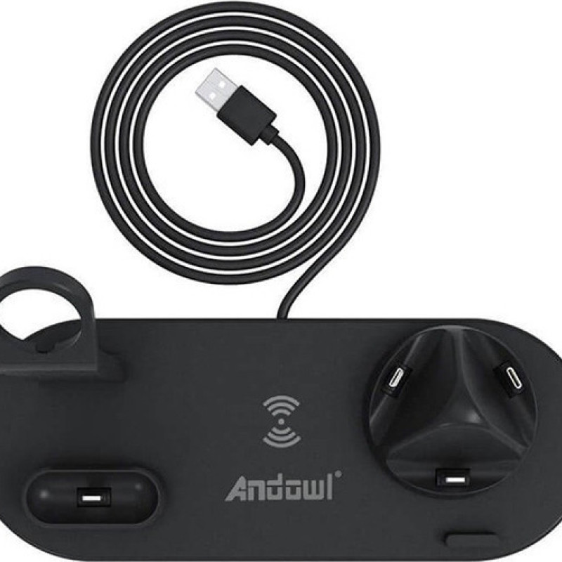 Andowl Q-L023 Ασύρματη Βάση Φόρτισης / Multi-Function Charging Stand - Χρώμα: Μαύρο
