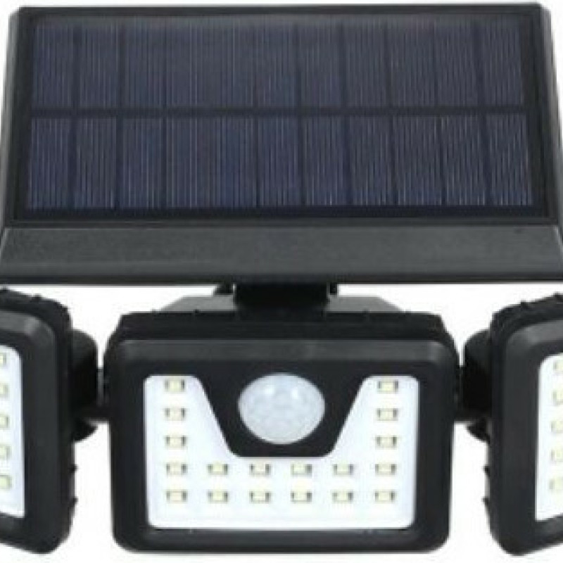 Στεγανός Ηλιακός Προβολέας LED 5W Φυσικό Λευκό με Αισθητήρα Κίνησης & Φωτοκύτταρο IP65 FL-1725A Μαύρο