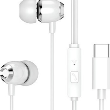 XO-EP25 Ενσύρματα Ακουστικά Handsfree με Υποδοχή Type-C Άσπρο